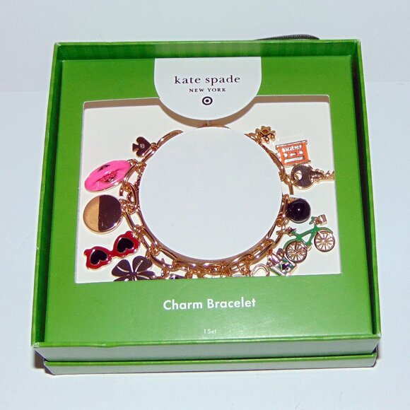 Kate Spade New York X Target Chunky Charm Statement Bracelet Gold Tone - Picture 1 of 4